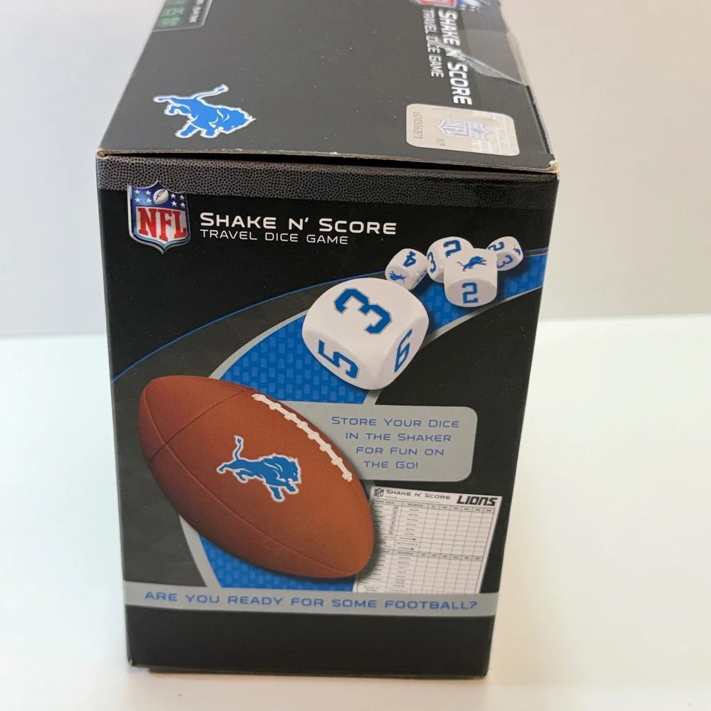 Detroit Lions Travel Dice Game MasterPieces Shake N' Score NFL Blue White
